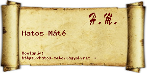 Hatos Máté névjegykártya