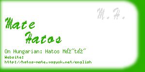 mate hatos business card